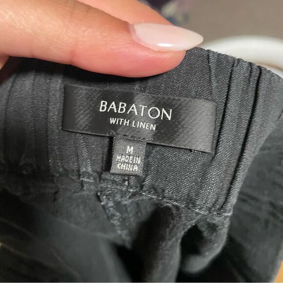 Aritzia Babaton Bastien Black Linen Shorts- Size Medium - Picture 6 of 7